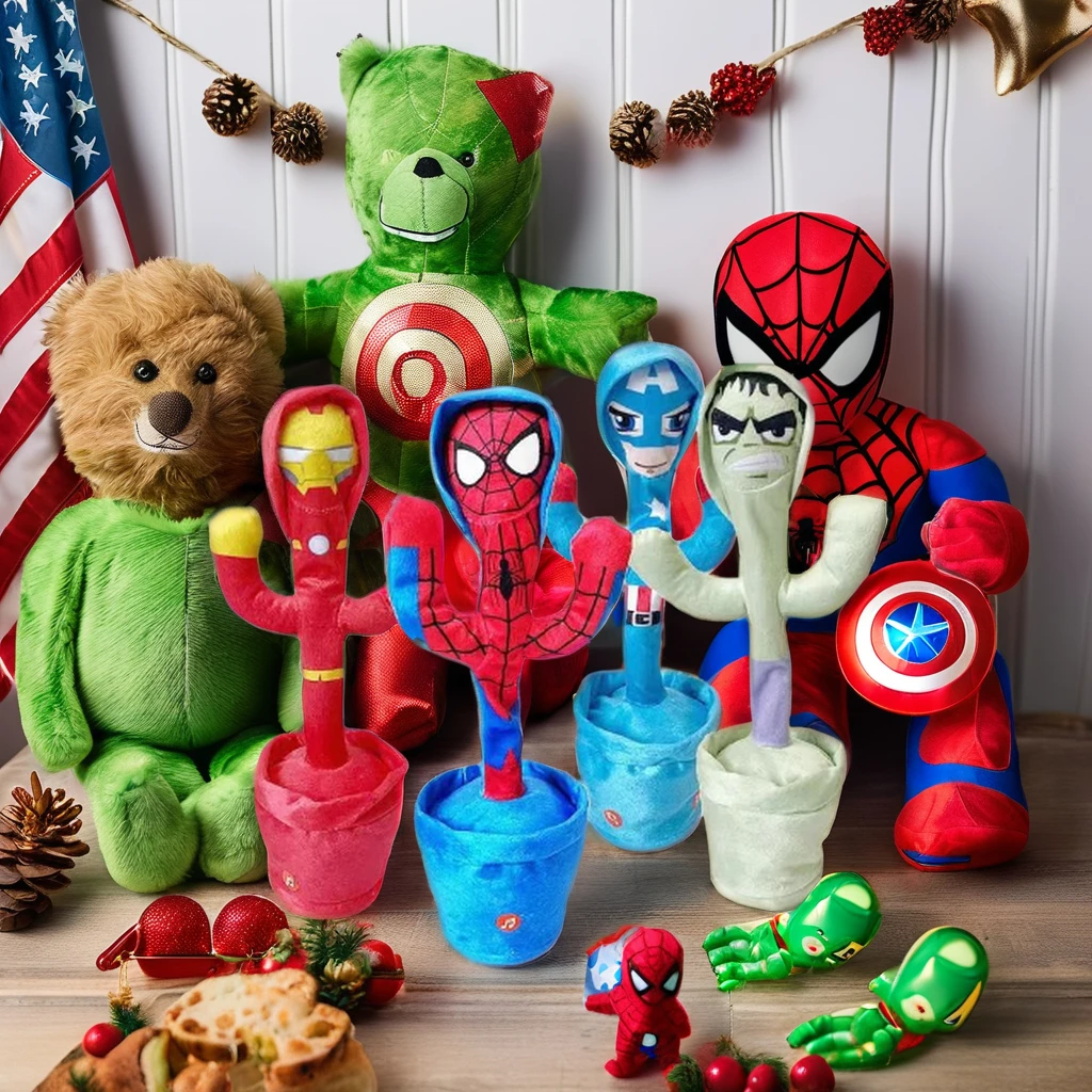 Unisex Dancer Animal Christmas Toy Soft Stuffed Cactus Duck Robot Cow Santa Claus All Singing and Dancing Plush Creatures