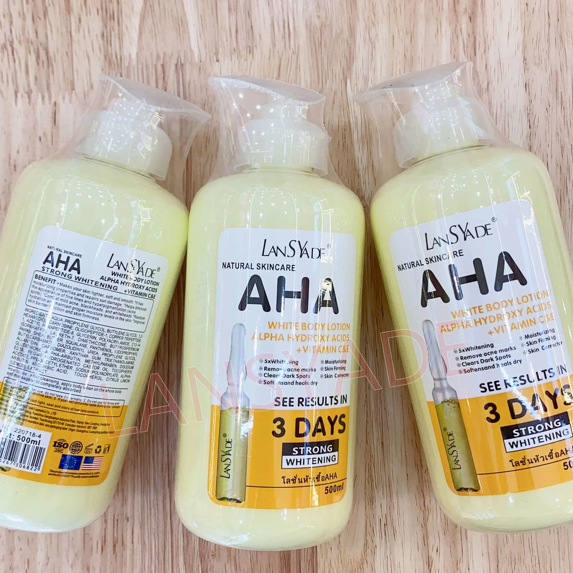 Wholesale OEM AHA fruit acid VC body milk VE beauty skin brightening body milk 500ml moisturizing milk   whitening body lotion