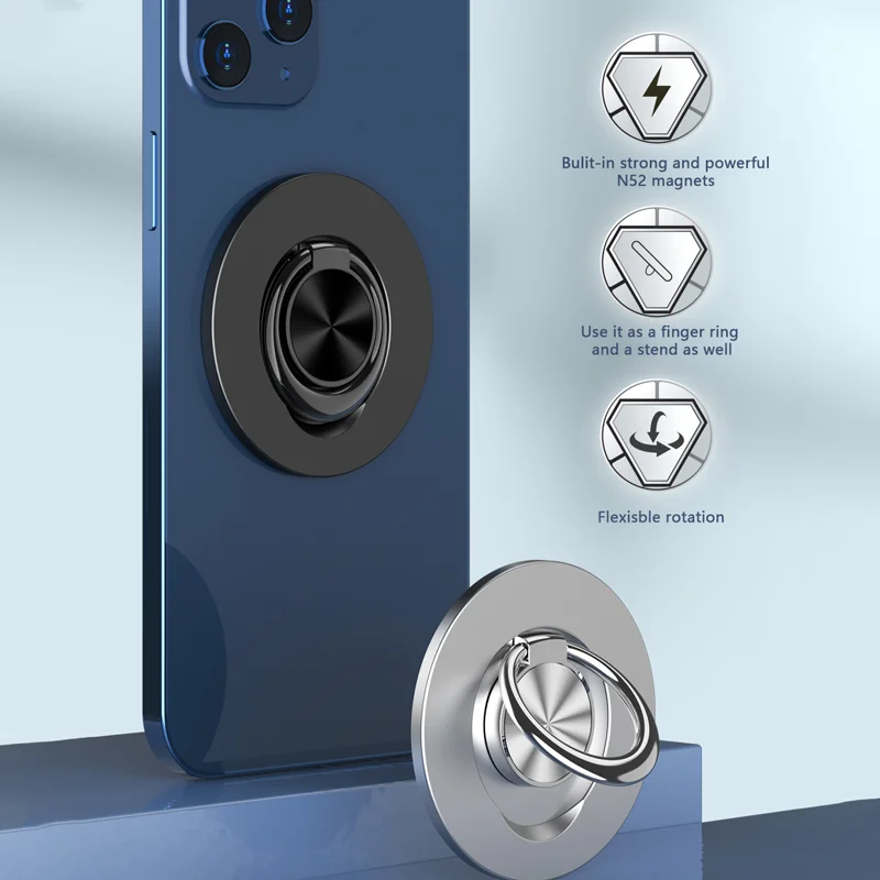 2021 New Arrivals 360 Ring for Phone Holder Custom Metal Ring Holder Magnetic For Mobile Phone Ring Stent