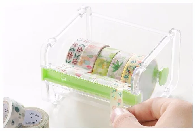  Прозрачный диспенсер для ленты Washi настольный держатель коробка хранения
