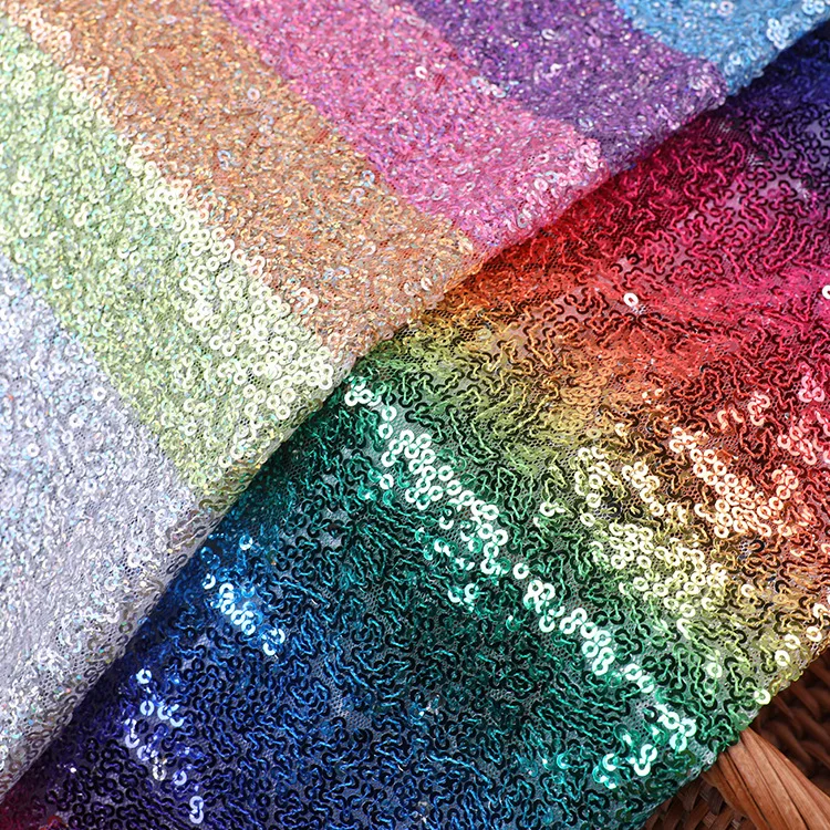 3mm rainbow sequin fabric