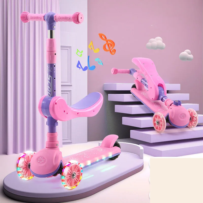 Wholesale High quality of 3 wheel stand up kids scooter Printing straight rod children scooter