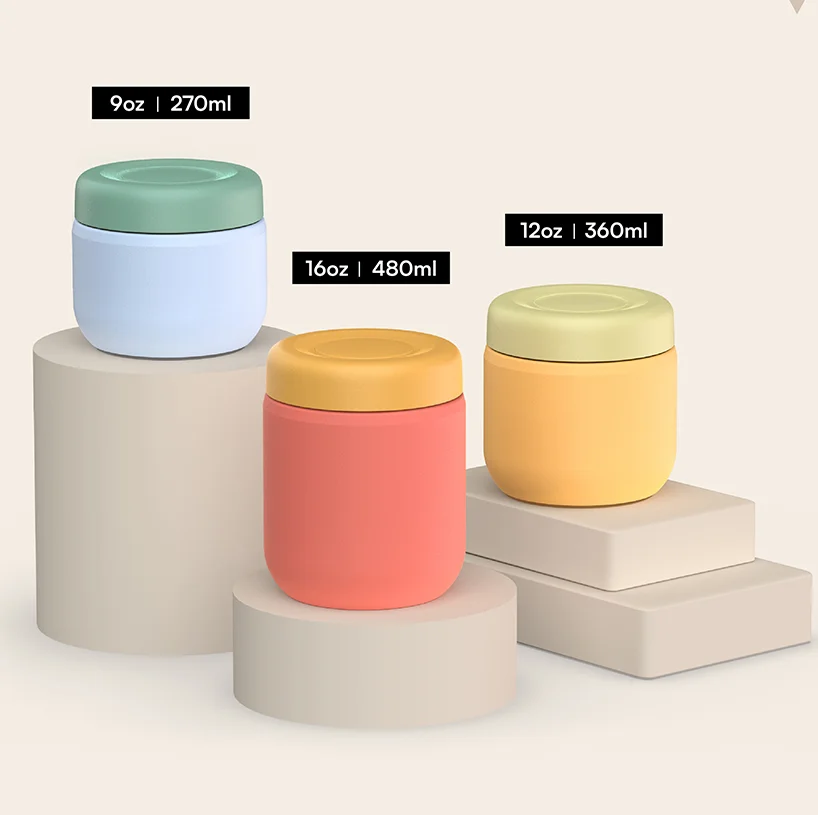 Factory Double Wall Insulated Vacuum Kids Lunch Box and Water Bottle Powder Coated Custom Logo Color Food Container