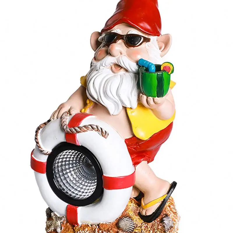
White Garden Gnome Cute Gnomes Light Houses Solar Resin Charms Fairy Customisable Large Night Dwarfs 1 Set Stake Cheap Statue 