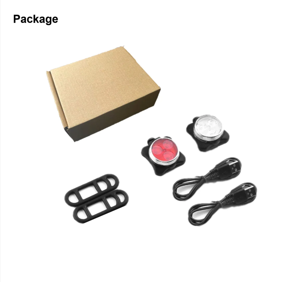 Amazon Hot sale USB Rechargeable Front White Bicycle Light Waterproof 4 Modes Bike Red Tail LED Light Set