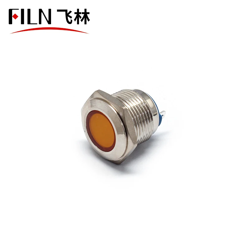 FILN 16mm metal indicator light Red yellow green white 110V 220V with terminal pins indicator light motorcycle