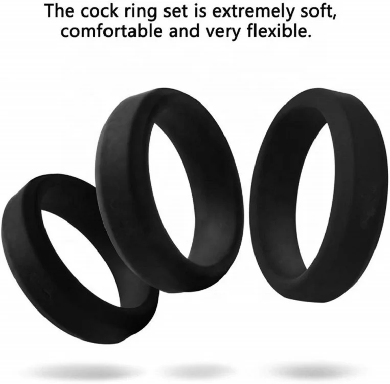Silicone Cock/Penis Rings Set with 6 Different Sizes for Erection Enhancing, Long Lasting Stronger Stretchy Adult  Toys for Men