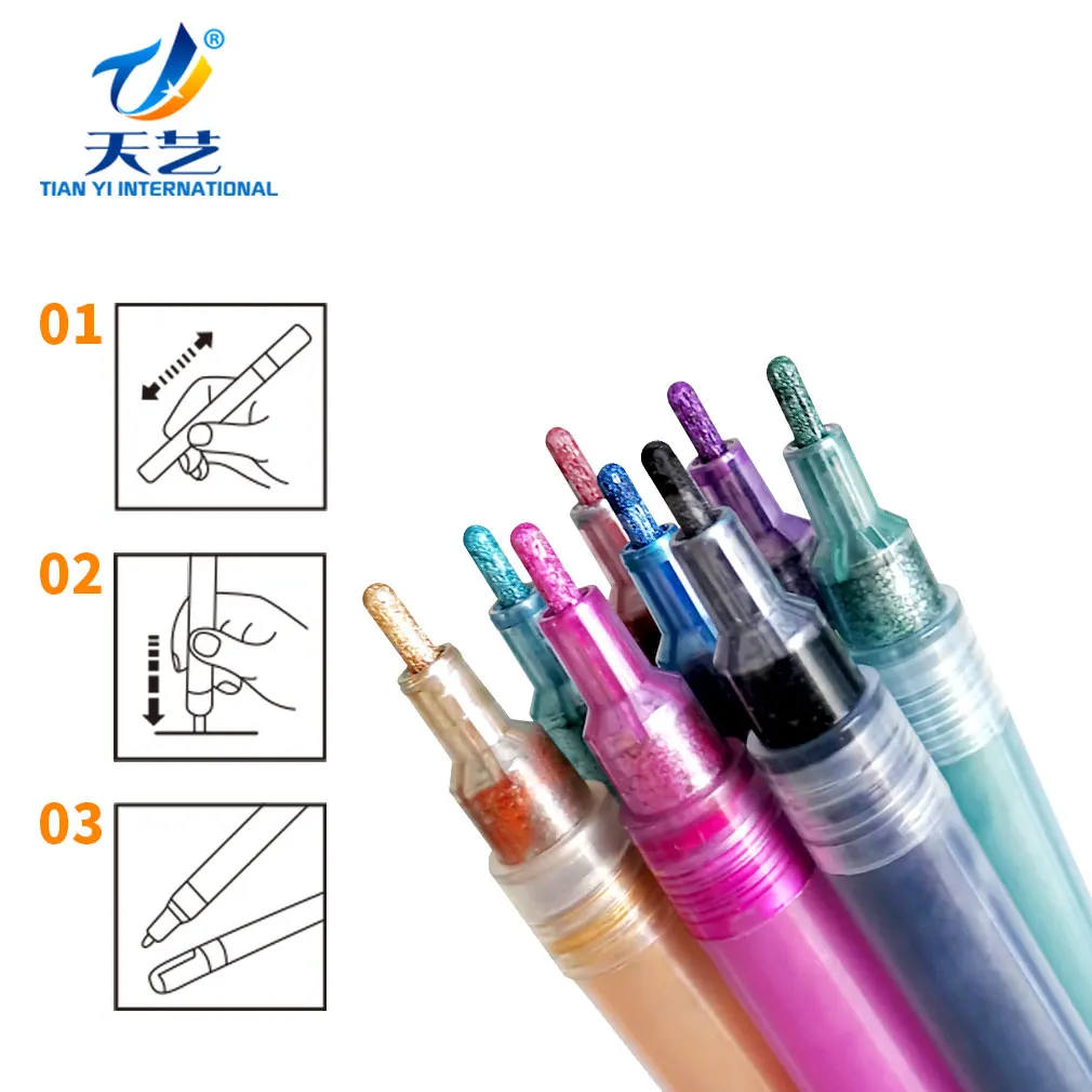 
Double Line Pen Fluorescent Glitter Marker Pen Outline Pen Stationery for Card Making, Birthday Greeting, Scrap Booking, 