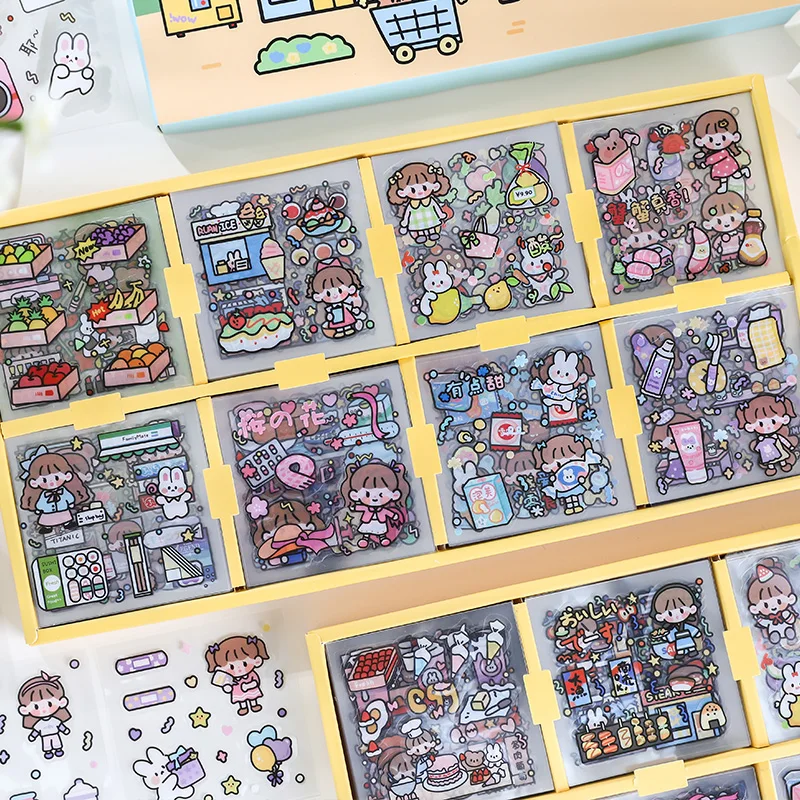 200pcs/1lot Kawaii Scrapbook Sticker Soft Super Market Scrapbooking Supplies Planner Decorative Craft Stationery Sticker