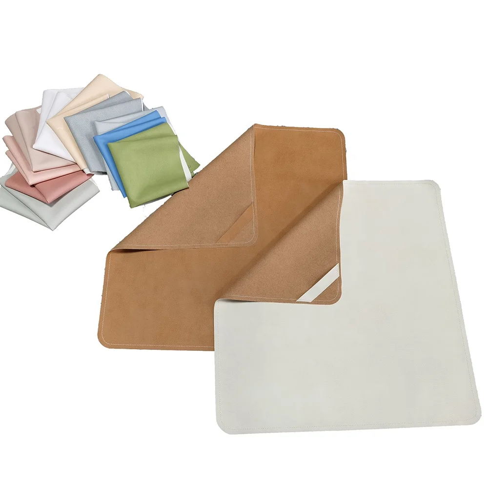 Non-toxic Durable Wipeable Stain Resistant Printed Portable Bonded Vegan Leather Mat Manufacturer with a Clean Debossed logo