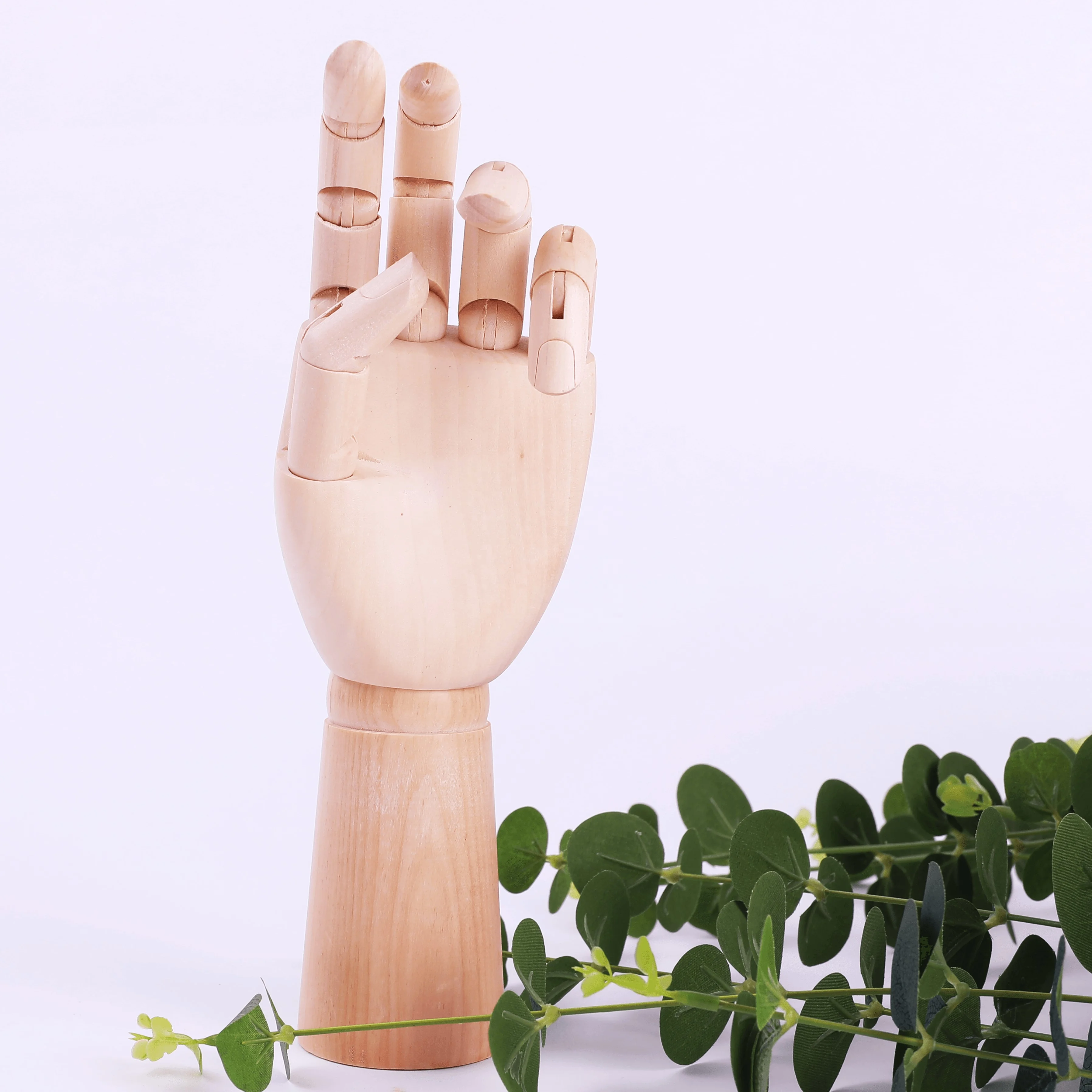 Fashion mannequin arm articulated wooden hand manikin for wrist watch display