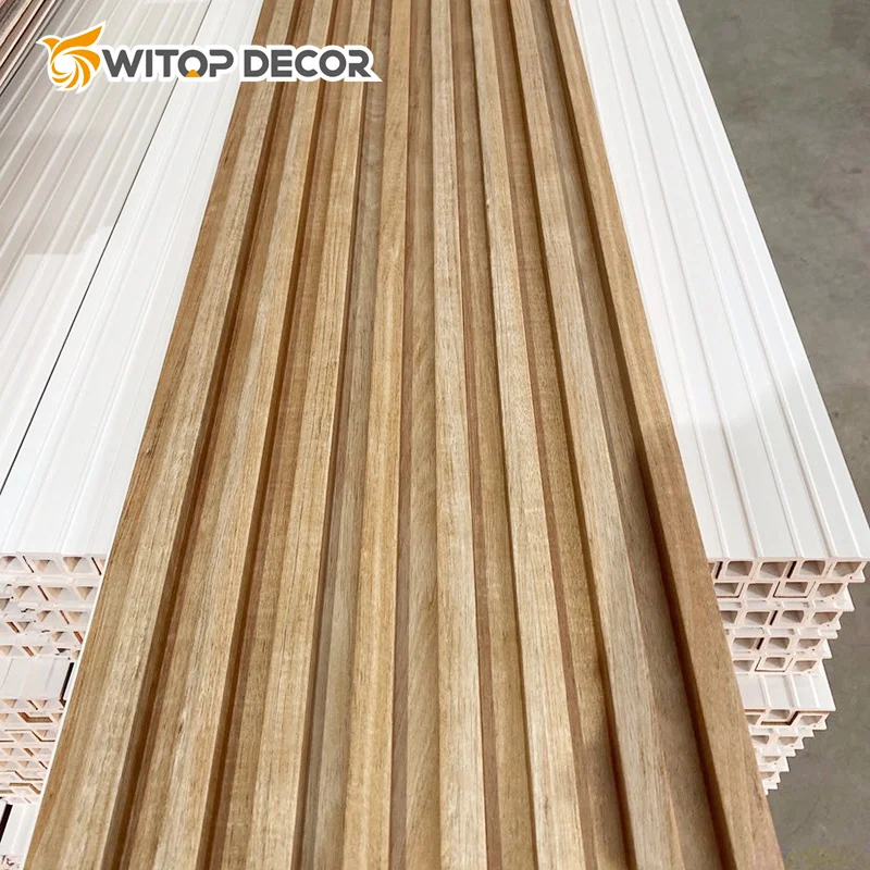 Wooden Series Embossing Indoor Brown color decoration Wpc Wall Panels