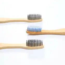 Custom Design Cheap Reusable Bulk Toiletries  Round Head Hotel Use Medium Bamboo Toothbrush for Travel