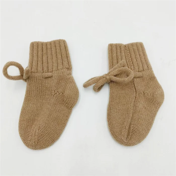 SZ373 Cute Newborn Baby Shoes Indoor Slippers Newborn Wool Socks Handmade Shoes Deep Knitted Crochet Baby Booties