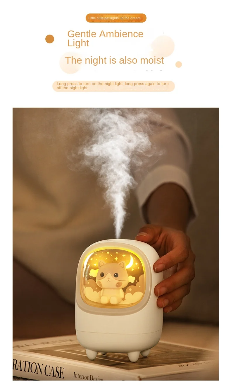 The pet capsule rechargeable household mute portable humidification spray manufacturers wholesale air humidifier