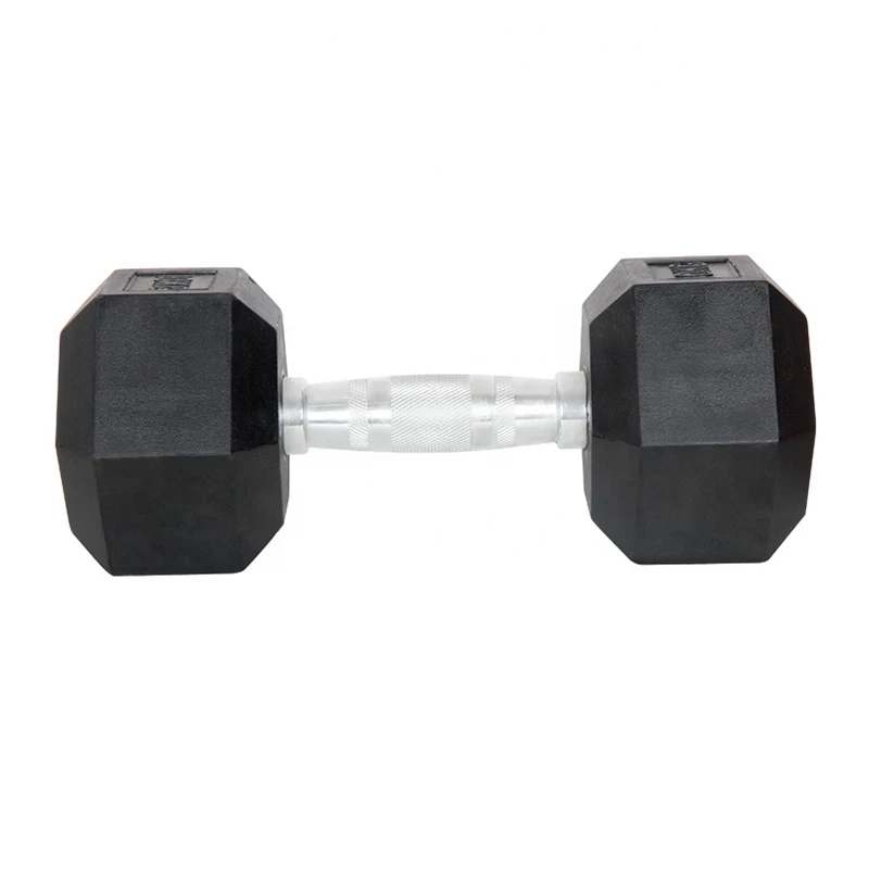 New Design Fitness Accessories High Quality Strength Training Rubber Free Weight Hex Dumbbell