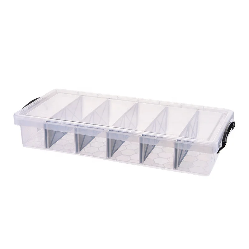Clear plastic storage box with divider basket multi-type item storage cosmetic box jewelry sorting storage container