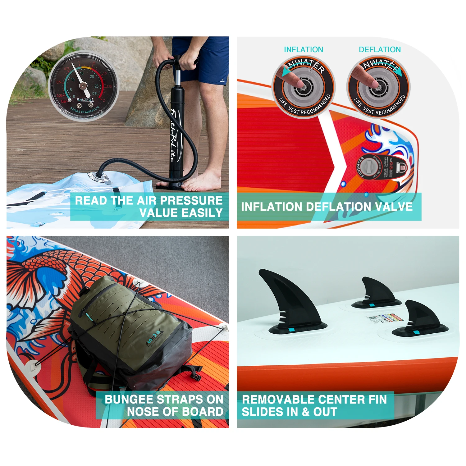 Fly Eagle Fishing Sup Inflatable Paddle Board Surfing Inflatable Sup Inflatable Board Koi In Stock