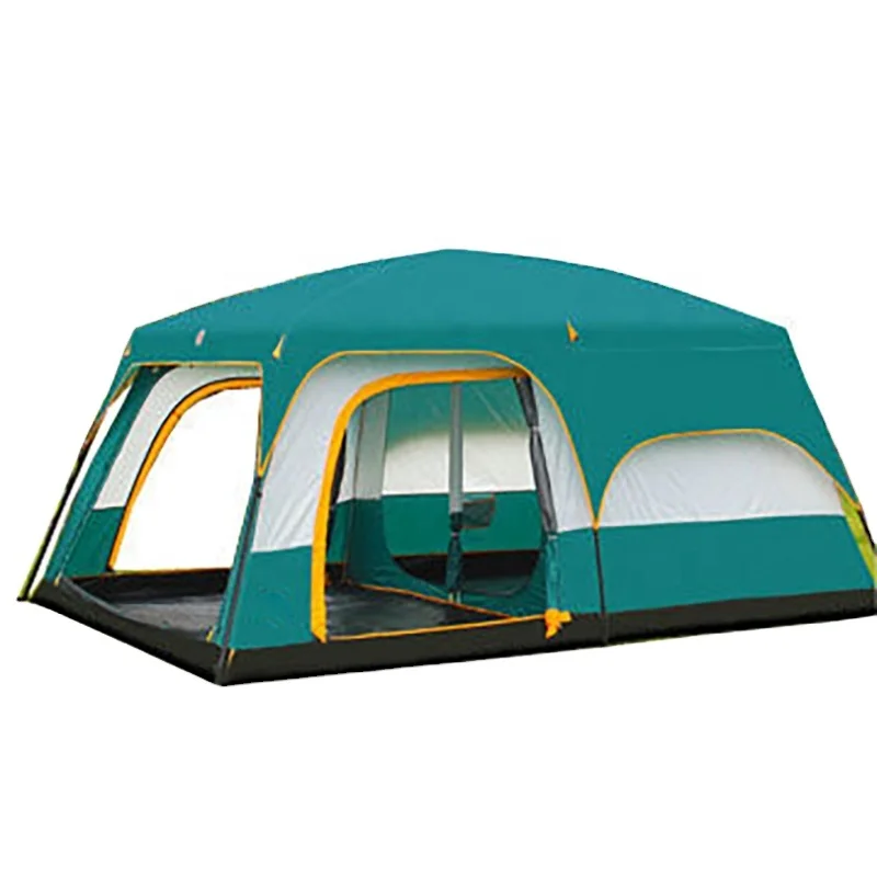 Two rooms with one hall camping tent for 6P/8P/10P/12P with double layer