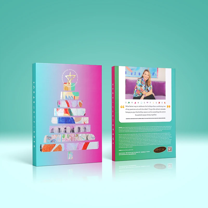 Custom Luxury Cosmetic Packaging Countdown Christmas Advent Calendar Box With Pop Tabs