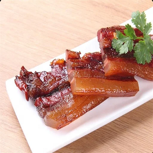 Hot selling chinese specialty bacon pork  wholesale cured meat wood fire smoked pork vacuum packed bacon