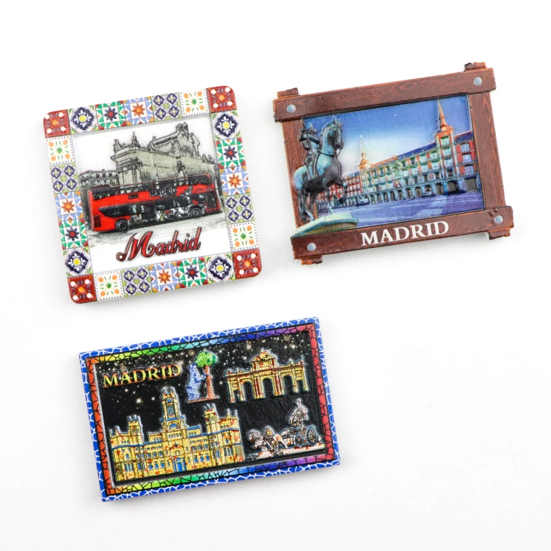 Personalized tourist Spain Madrid souvenir custom 3d resin art fridge magnet