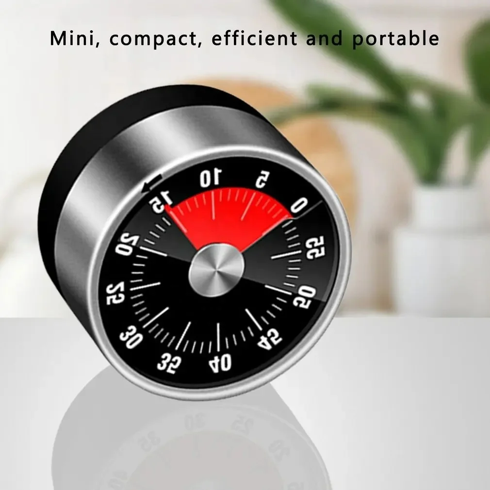 Stainless Steel Timer Kitchen Visualization with Magnetic Suction Time Reminder Student Portable Mechanical Timer Kitchen Tools