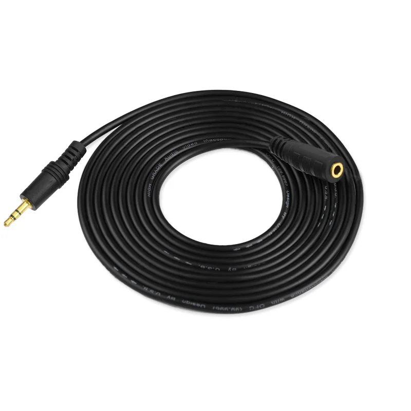 1.8M 3M 5M 10M OEM 3.5mm gold plated 1m 1.5m 3m 5m 10m male to female stereo audio extension jack cable with 3.5mm connector
