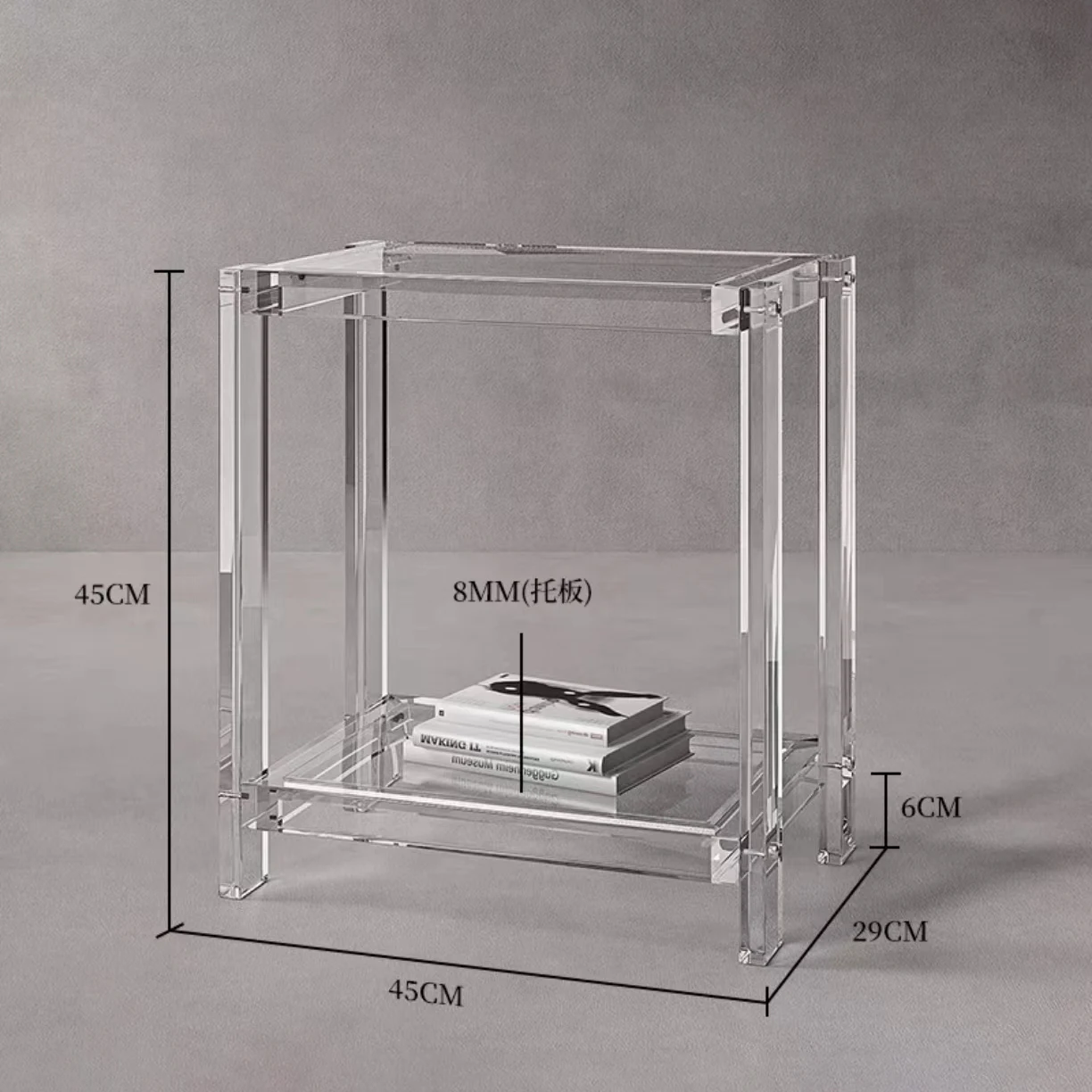 Съемная прозрачная акриловая полка для хранения