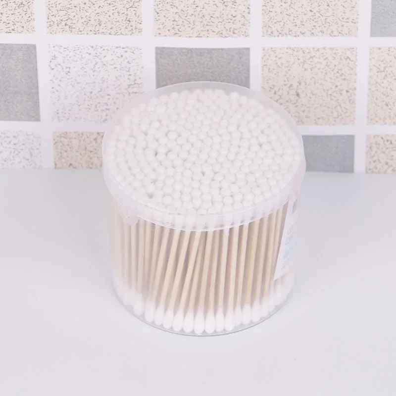 Durable Bamboo Swab Swabs Wooden Handle Tips Bud Q-Tip Double Head Ear Cleaning Cotton Buds