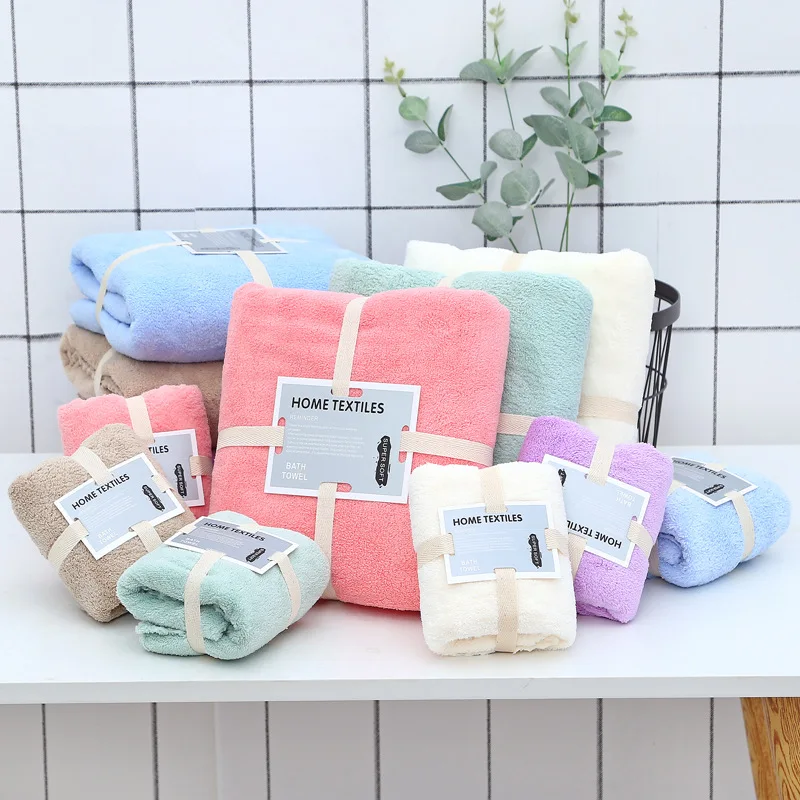 High quality thick wholesale cheap microfiber hotel Hand Face bath towels set