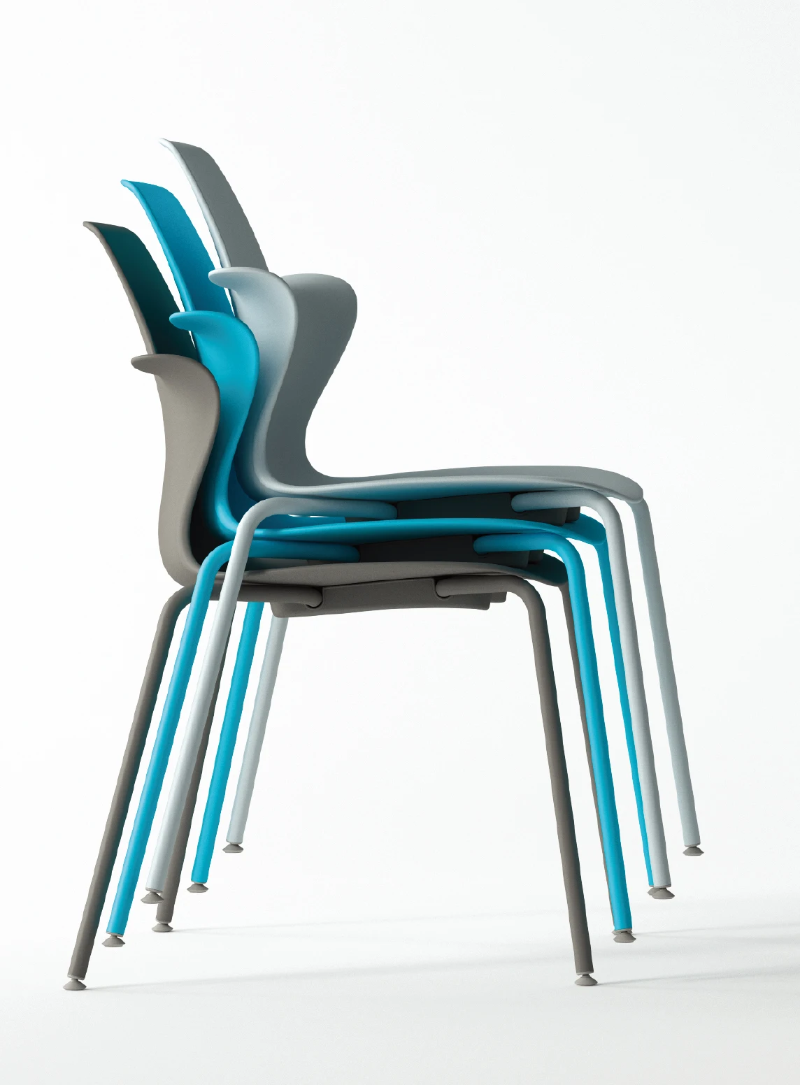 
Italian designer designed C Shape Legs Office School Student Stacking Meeting Training Chair 