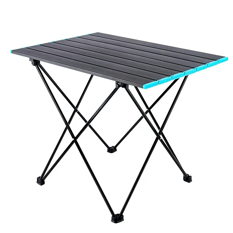 portable Mini Aluminum Side Table Lightweight Camp Tables aluminum  roll-up black camping folding outdoor table
