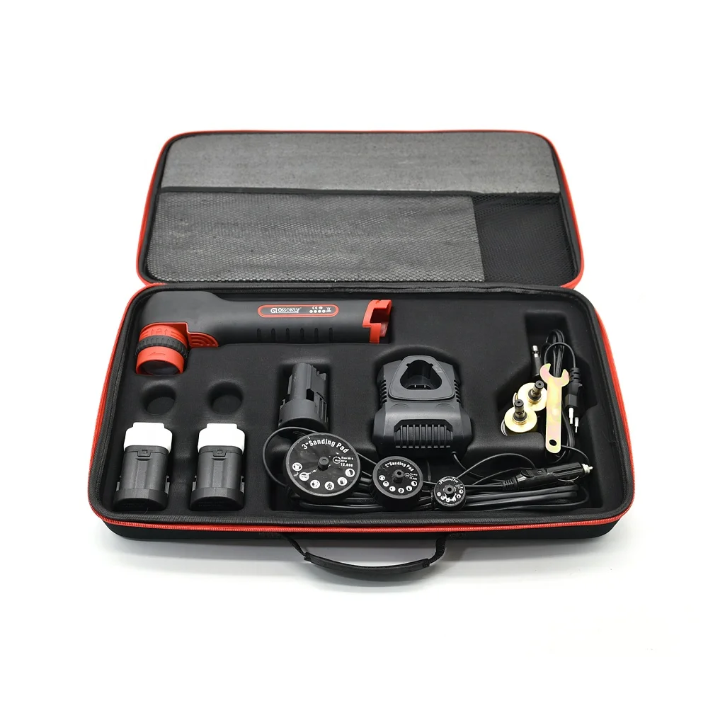 GlossOnly Portable Mini Cordless Nano Rotary Polisher Dual Action Car Polisher with Battery for Auto Detailing