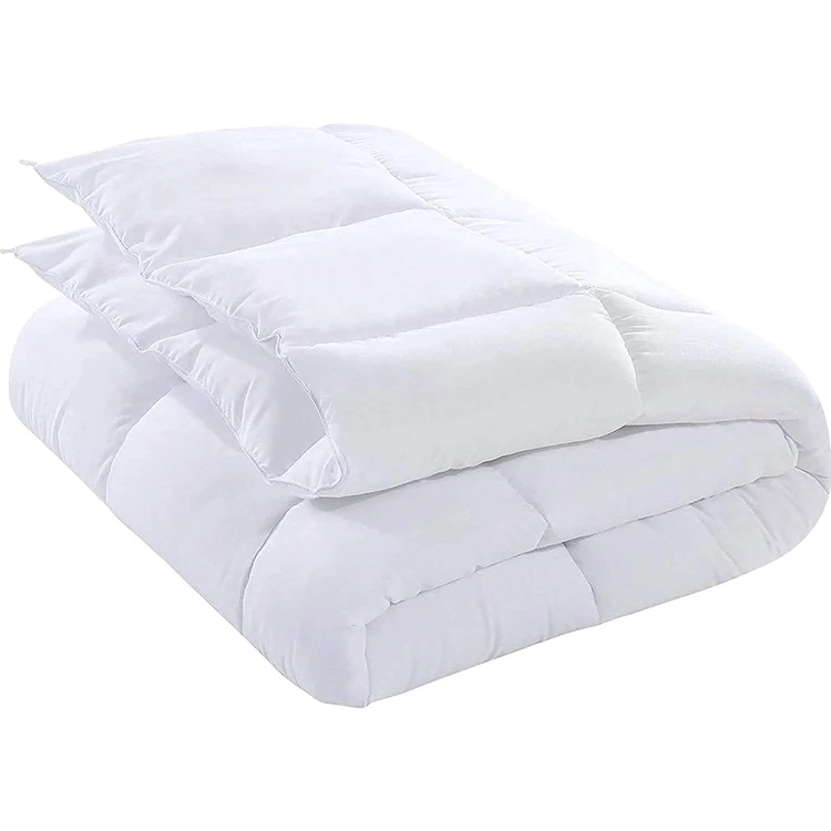 Customized Hotel Quite Solid Color Bed Quilted Overfilled Comforter Polyester Duvet Insert for