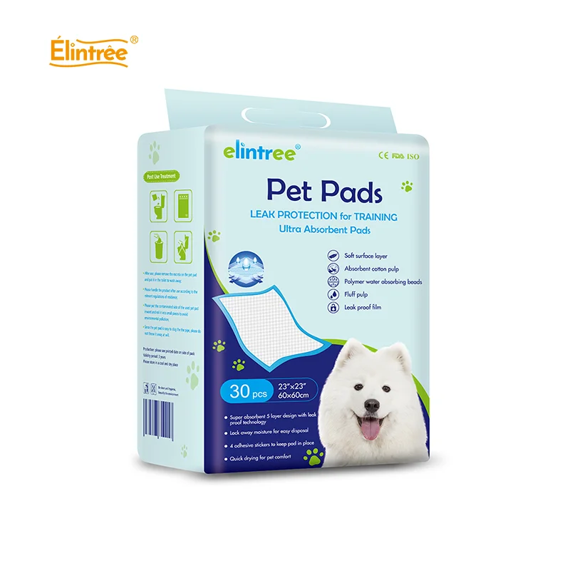 Elintree Private Label Color Disposable Maximum Absorbency Puppy Potty Training Pet Pads Urine Absorbent Underpads For Dogs
