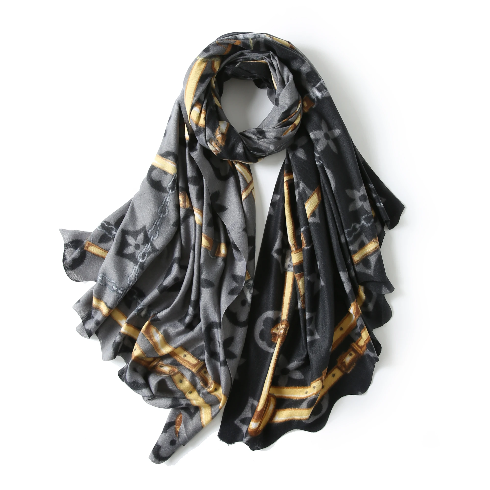 
Женский кашемировый шарф из пашмины с цветочным принтом, зимние теплые шарфы, квадратная модная шаль, шарфы  (1600195559965)