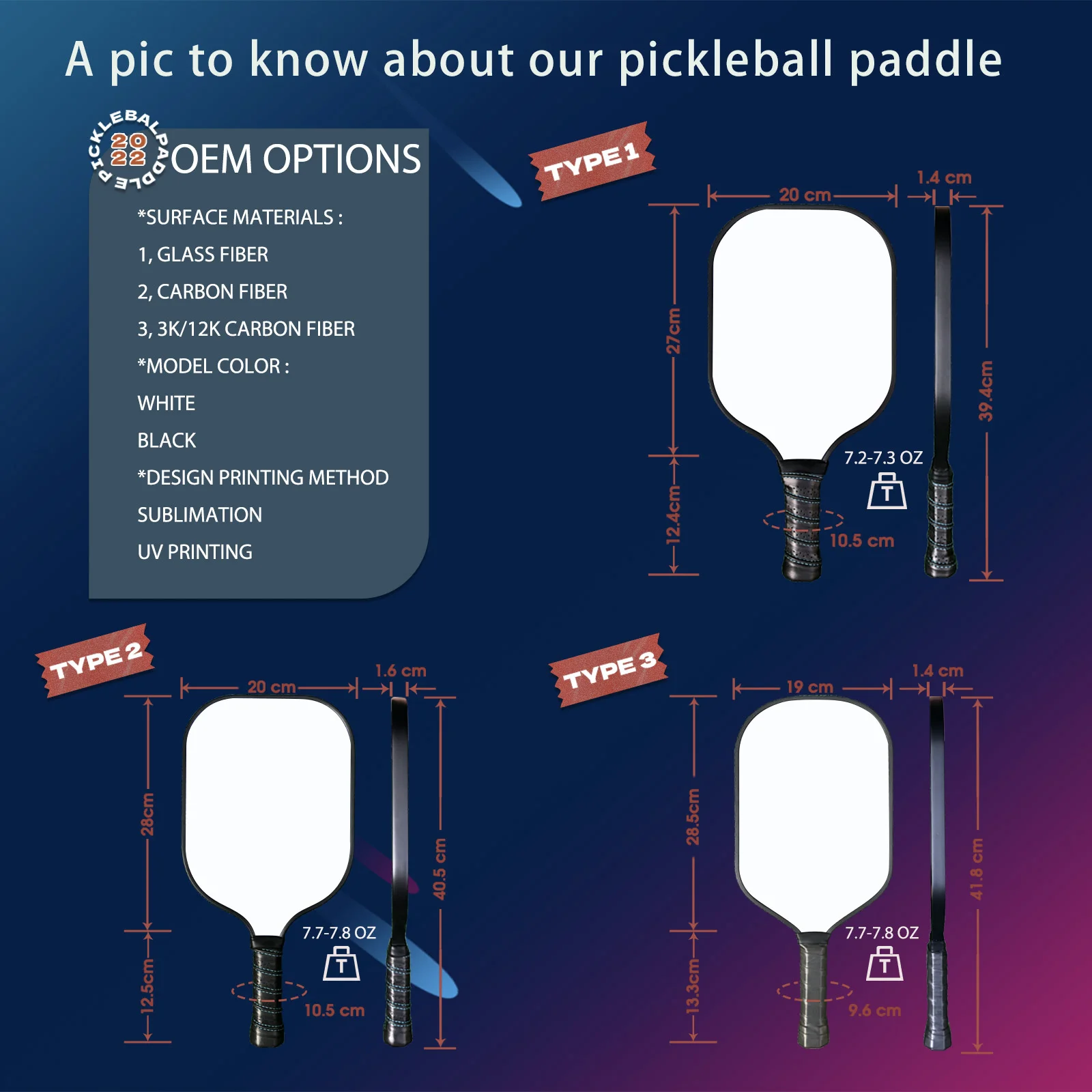 Изготовленная на заказ картина размер Pickleball Весло пушапа помещения и под открытым небом углеродное волокно соты Pp Pickleball Весло