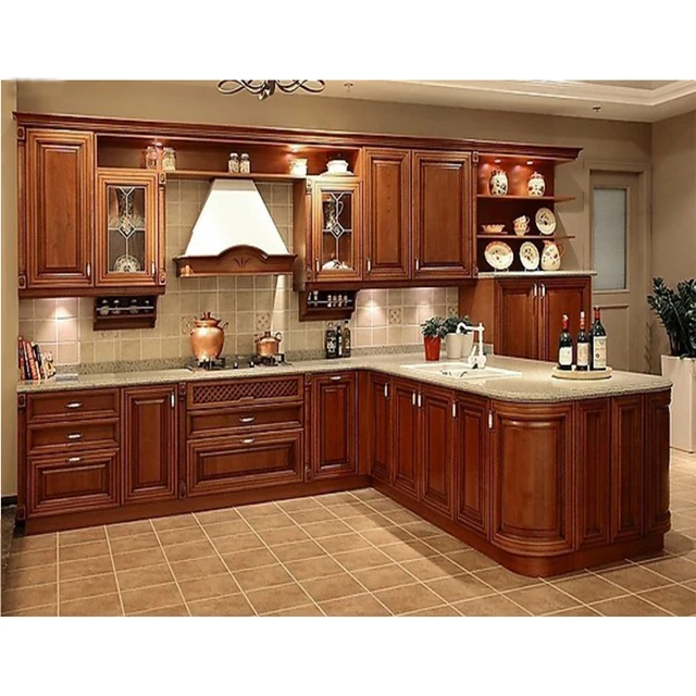 American cabinet walnut wood kitchen cabinet