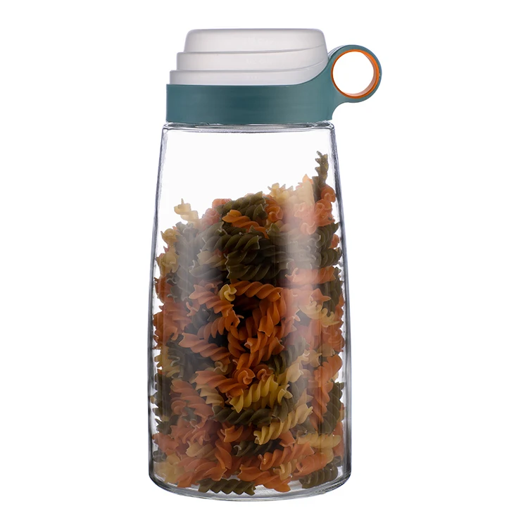 Welford Large Volume 4 Pcs Glass Storage Jar Set For Candy Canister Container Jar