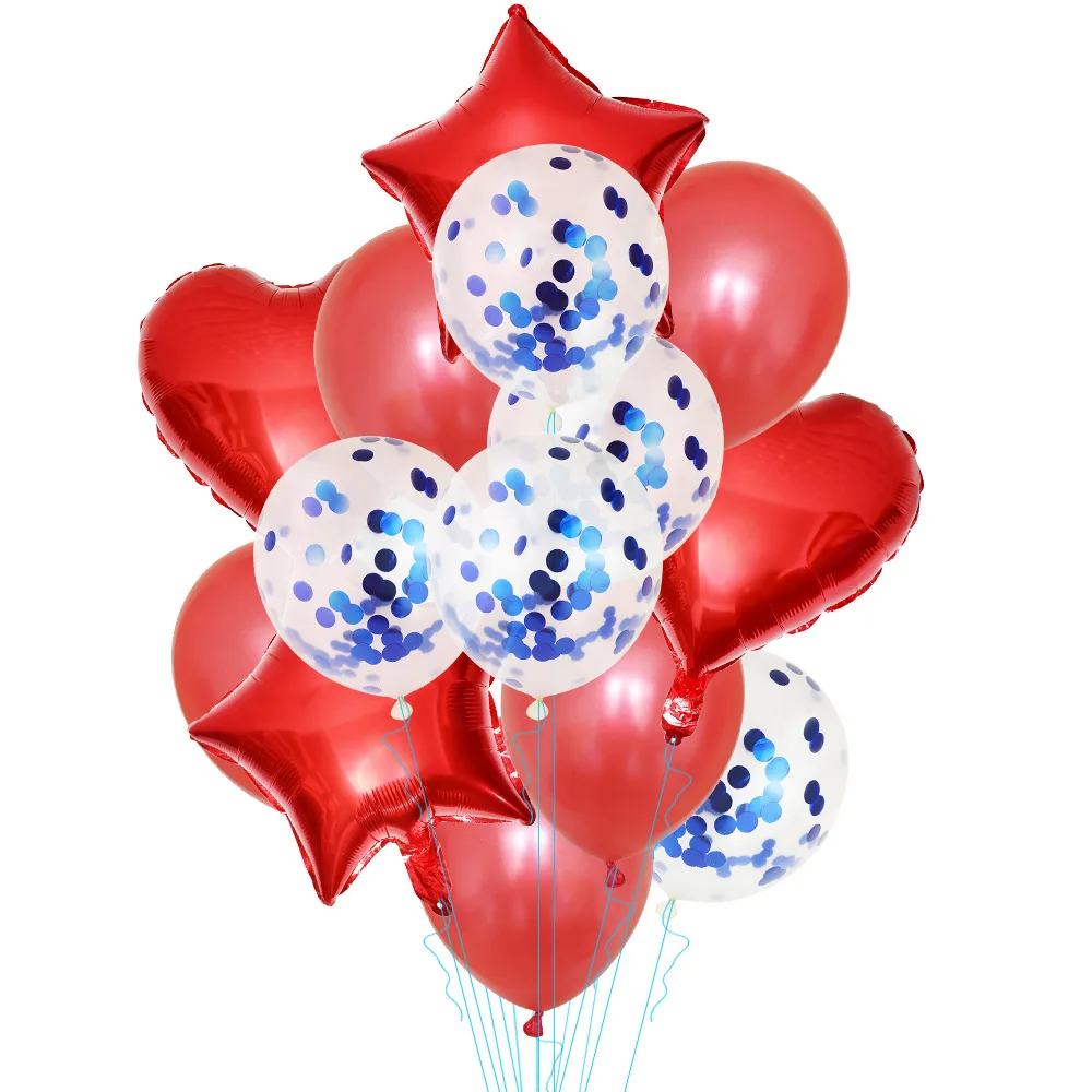 Balloons suppliers 14pcs wedding birthday balloons party decoration confetti foil balloon