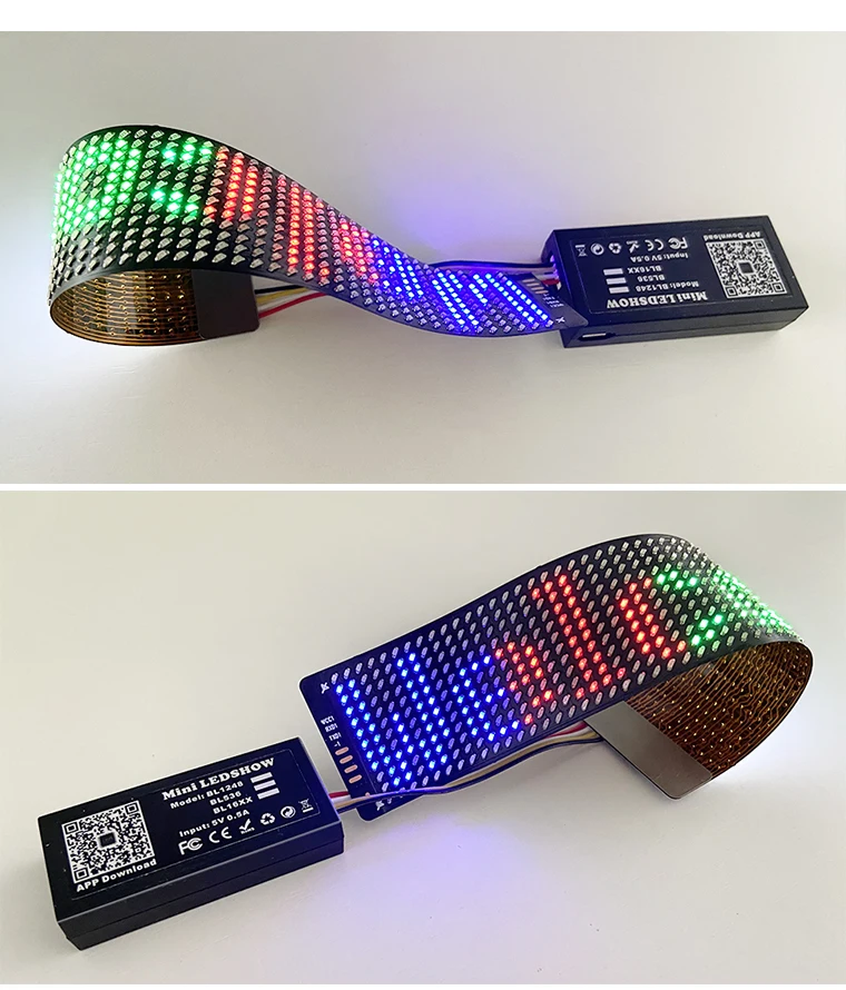 Flip Flops El Flexible LED Strip Panel Display Kids Shoe Flashing Led Curtain Light Up Moving Text App Flexible LED Screen