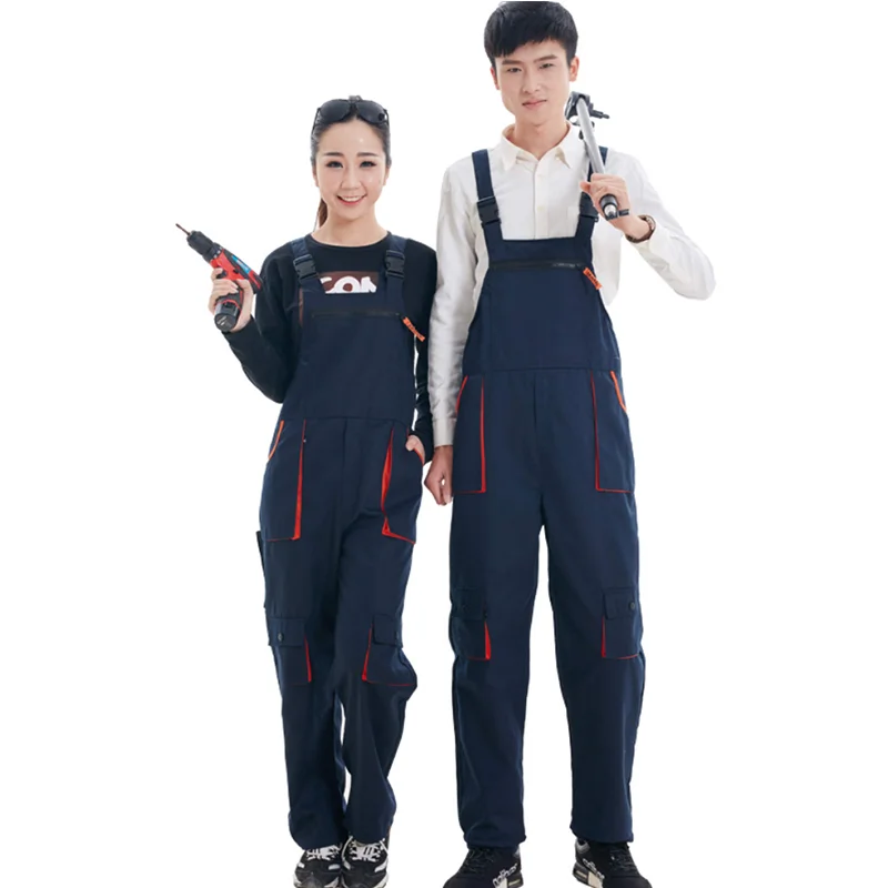 Factory Price Flame Resistant Cotton Denim Outdoor Cargo Trousers Man Safety Uniform Bib Overall