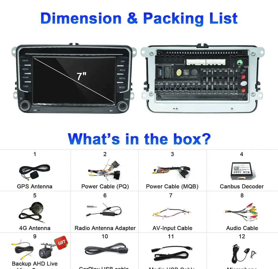 Car Radio Touch Screen Car Audio Receiver with GPS Navigation Bluetooth for For Volkswagen Polo Golf Exeo Seat Skoda