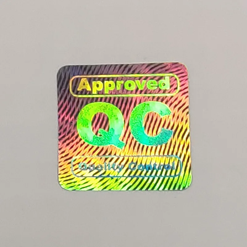 Custom Quality Control 3d Hologram Label QC approved anti fake pass Hologram Sticker
