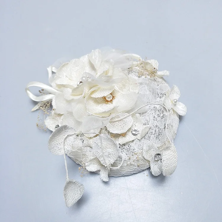 
Wholesale Bridal Headpiece Silk Flower Decorative Sinamay Fascinators Party Wedding Hats 