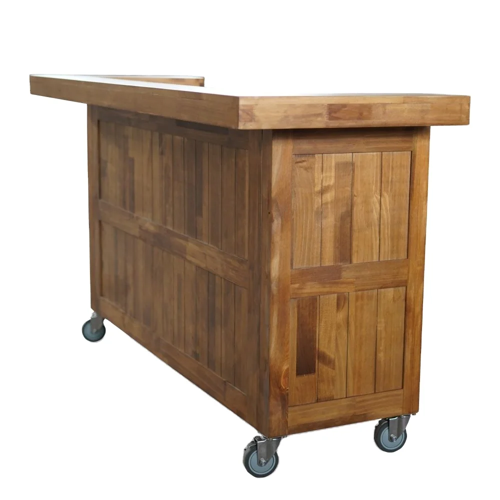 Movable Solid Pine Wood Outdoor Banquet Wedding Used Bistro Bar