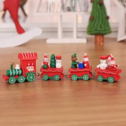 ute Wooden Mini Train Ornaments Kids Toys Gifts for Christmas Party Kindergarten Decoration Train Toy Set