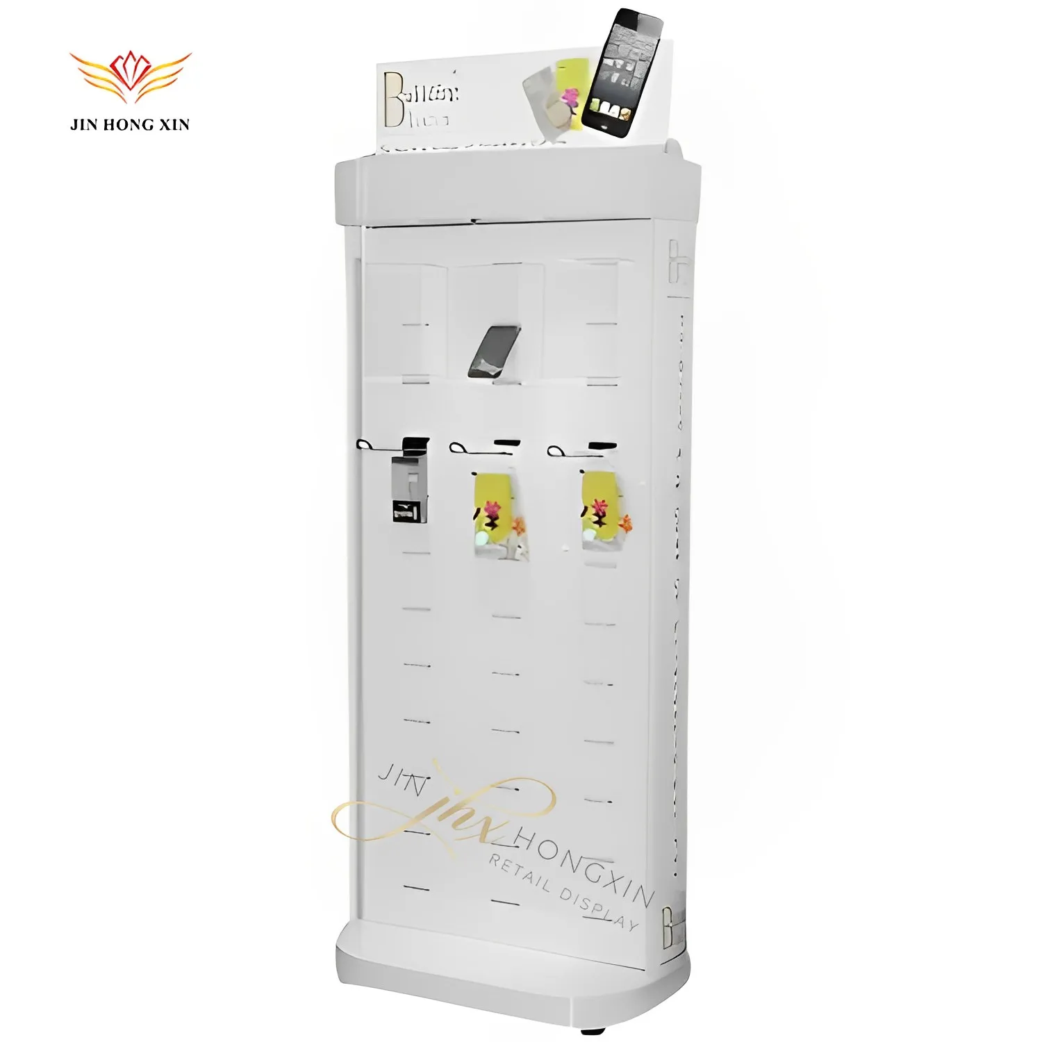 Hot Retail Display Stands Phone Accessories High Quality Metal Design Hot Sale Pop Display Earphone Accessories Steel Shelves