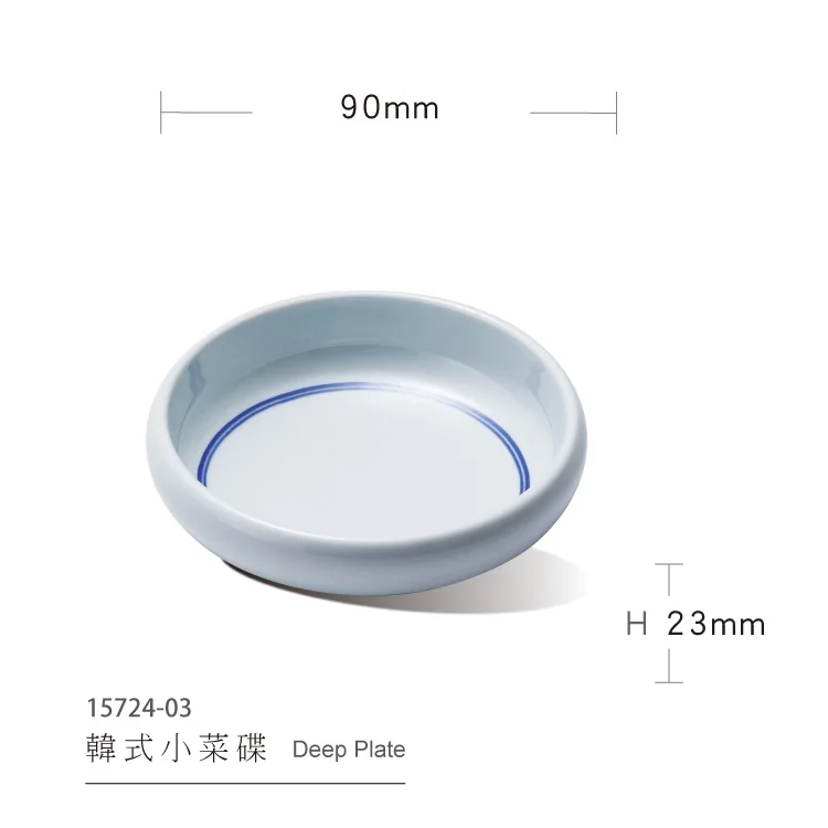 3 Inch Round Melamine Material Plates  Melamine Blue Lines Pattern Hotel Restaurant Food Side Dishes Serving  Plate